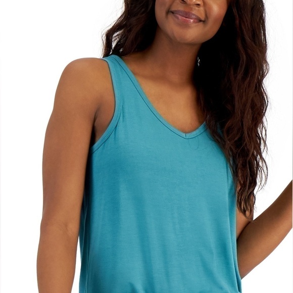 ALFANI Solid Essential Sleep Tank Top, gleenblue slate XSmall - Picture 3 of 5